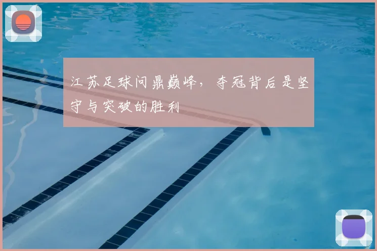 江苏足球问鼎巅峰,夺冠背后是坚守与突破的胜利